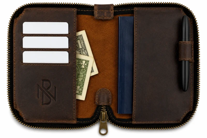 Zippered Passport Wallet