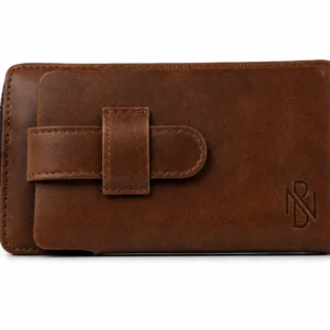 Leather Long Wallet with Mobile Phone Pouch
