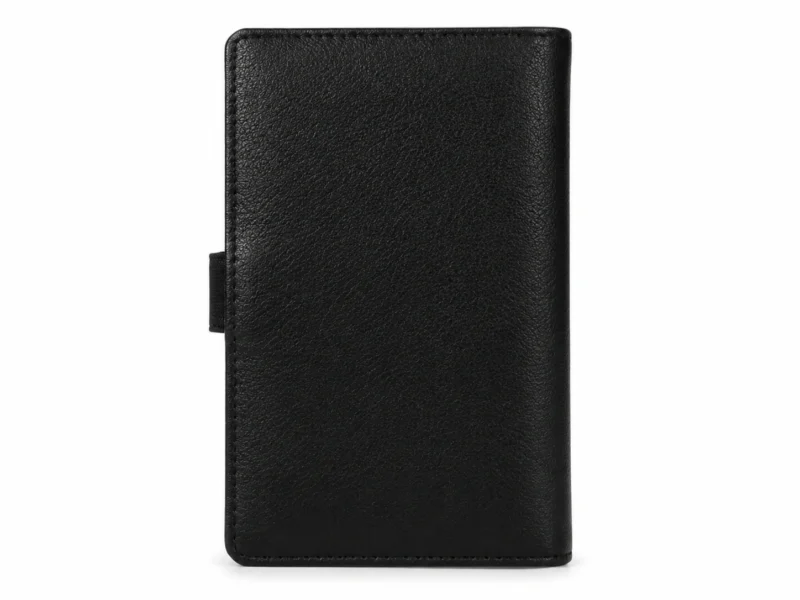 Premium Genuine Leather Long Wallet with Snap Button Closure