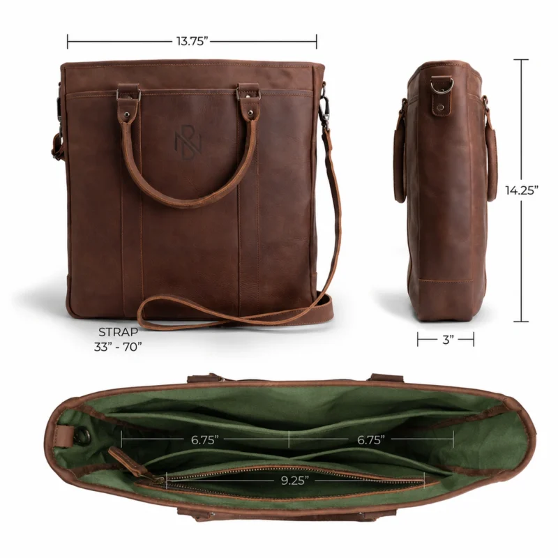 Vintage Tote Vertical Briefcase & Laptop Carrier