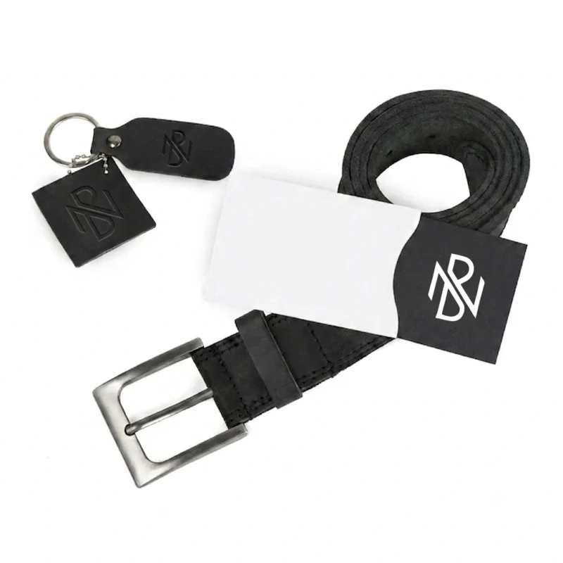 Two Row Stitch Thick Leather Belt