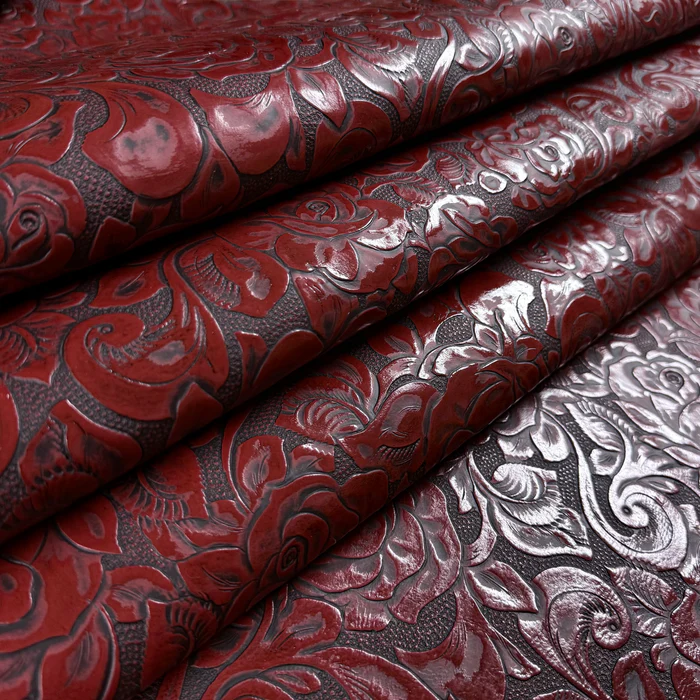 Hand Stained Rose Floral Embossed Cow 3oz 10 colours - Image 6