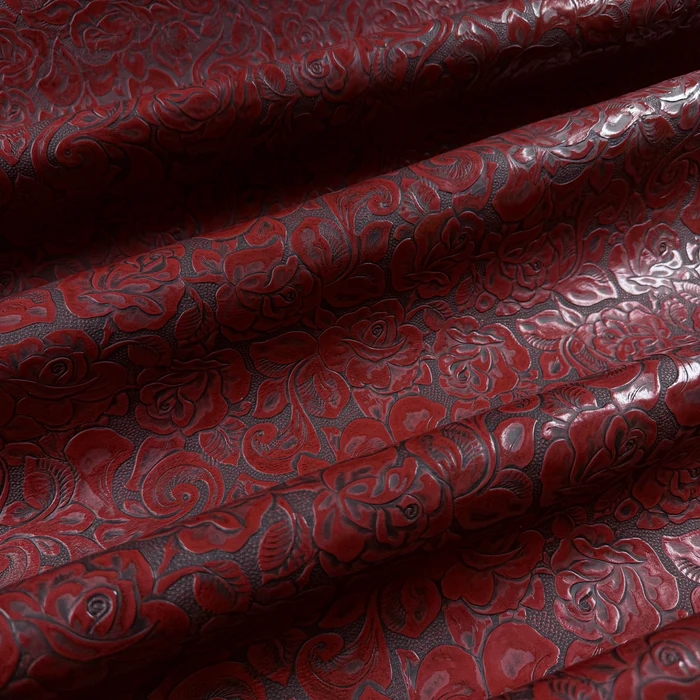 Hand Stained Rose Floral Embossed Cow 3oz 10 colours - Image 3