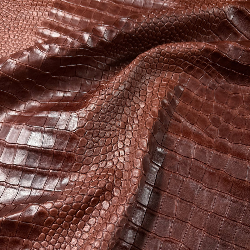 Two-Tone Veg Tan Crocodile Embossed Lambskin, 2 oz - 3 Colors - Image 6