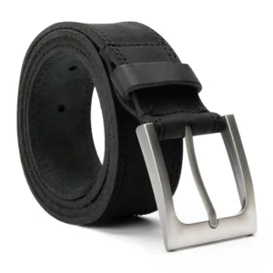 Two Row Stitch Thick Leather Belt