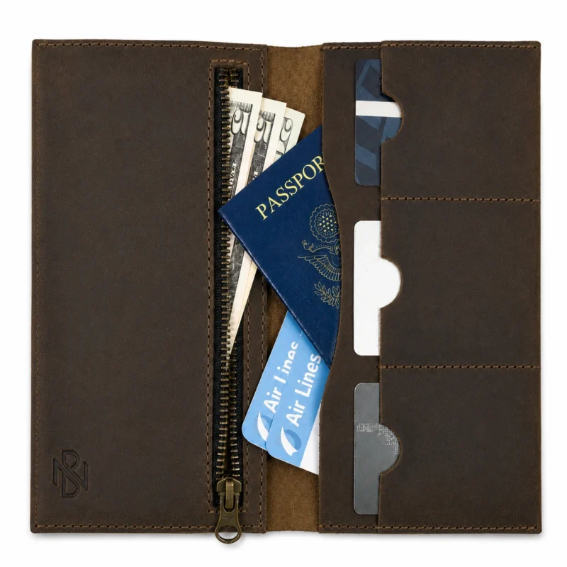 Large Wallet for Passport with Credit Card Slots