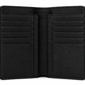 Premium Vertical Leather Wallet with Exterior Zipper Pocket
