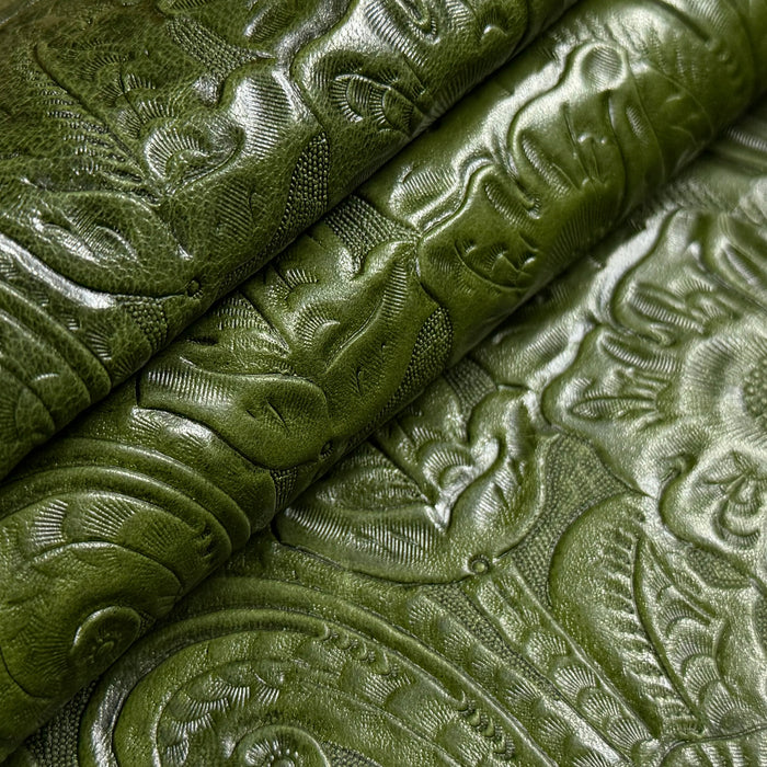 Floral Embossed Oiled Veg Tan Lamb, 2 oz | 6 Colors - Image 17