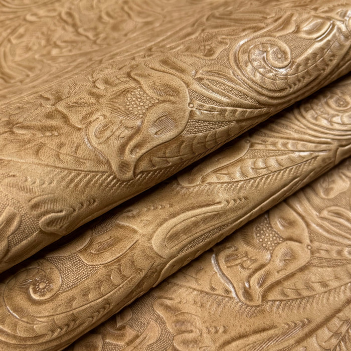Floral Embossed Oiled Veg Tan Lamb, 2 oz | 6 Colors - Image 9