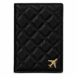 Quilted Leather Passport Holder