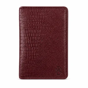 Croc Embossed Leather Passport Holder