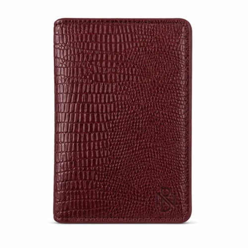 1 Croc Embossed Leather Passport Holder
