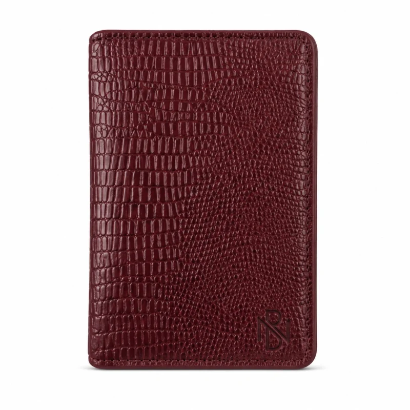 Croc Embossed Leather Passport Holder