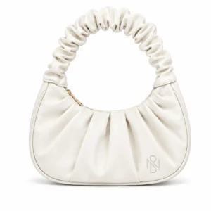17 Leather Ruched Hobo Shoulder Bag