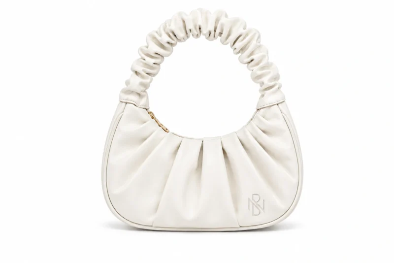17 Leather Ruched Hobo Shoulder Bag
