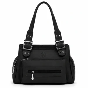 Leather Multi Pocket Utility Tote Bag