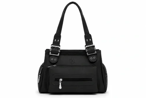 Leather Multi Pocket Utility Tote Bag
