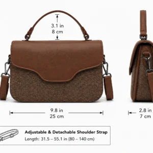 Leather Top Handle Crossbody Satchel