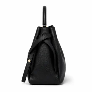 Handmade Pebbled Leather Top Handle Bucket Bag