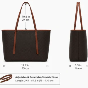 Leather Monogram Shopper Tote Bag