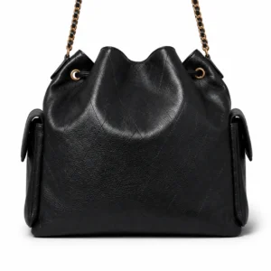 46e53826-82ab-4745-b91a-71058880f452 Leather Bucket Bag with Chain Strap
