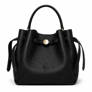 Handmade Pebbled Leather Top Handle Bucket Bag