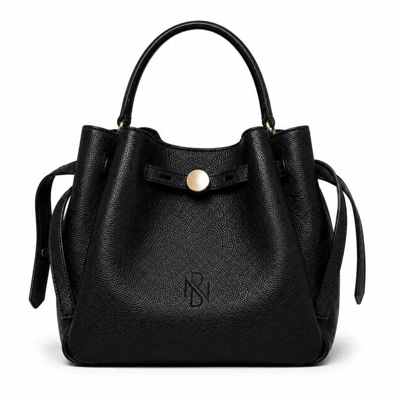 Handmade Pebbled Leather Top Handle Bucket Bag