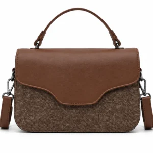 Leather Top Handle Crossbody Satchel