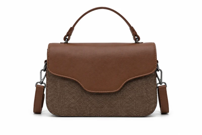 Leather Top Handle Crossbody Satchel
