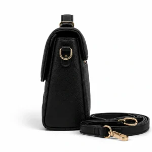 Luxury Quilted Leather Satchel Bag with Top Handle and Crossbody Strap