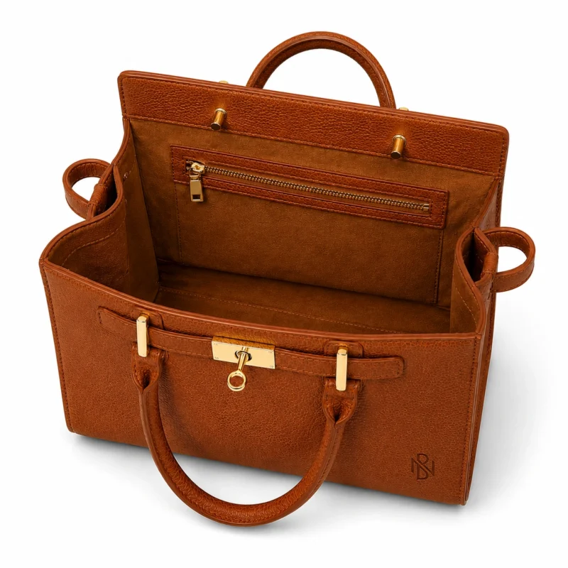 Luxury Leather Top Handle Satchel Bag