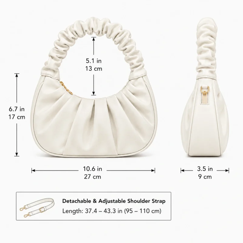 b80e4426-2985-4b4d-8693-34855970df22 Leather Ruched Hobo Shoulder Bag