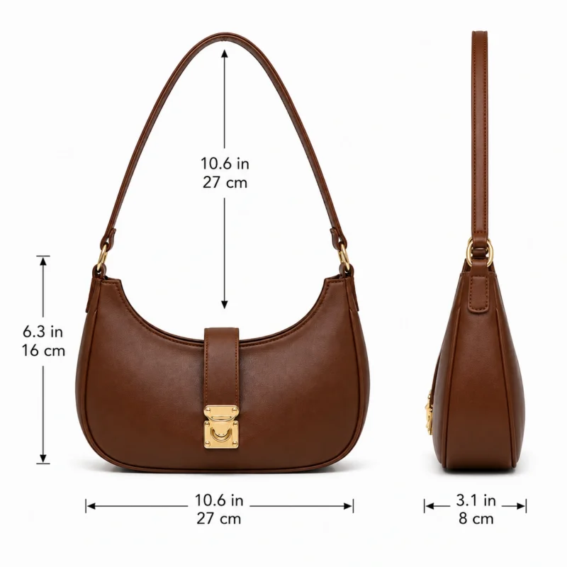 Leather Crescent Shoulder Bag