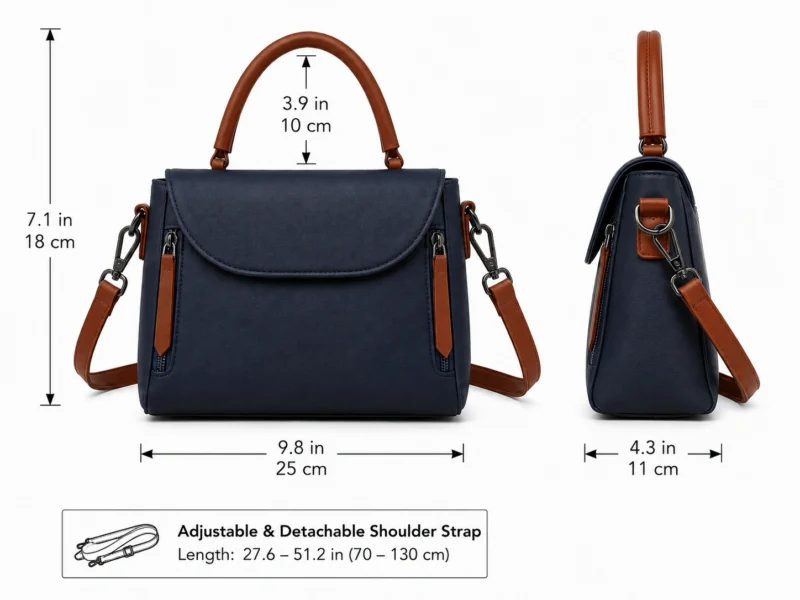 Leather Top Handle Satchel Bag