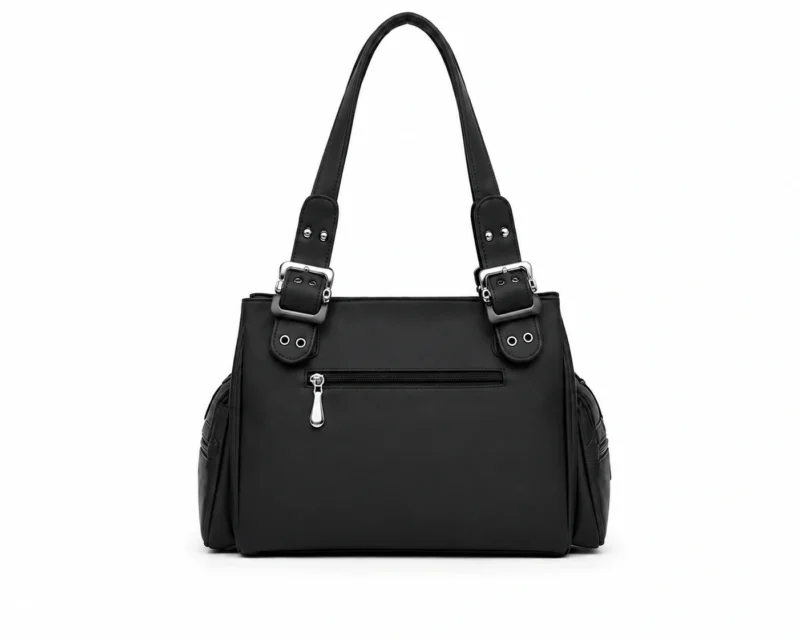 Leather Multi Pocket Utility Tote Bag