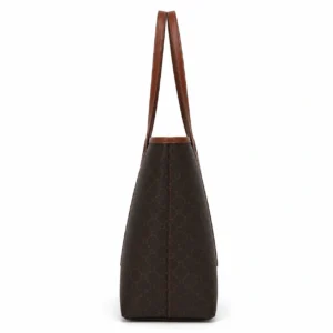 Leather Monogram Shopper Tote Bag