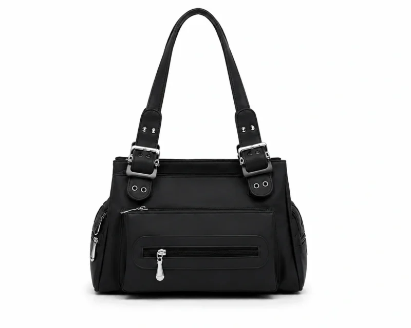 Leather Multi Pocket Utility Tote Bag