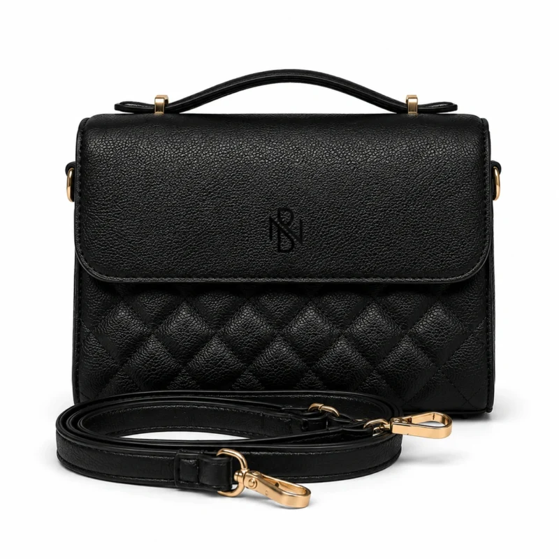 Luxury Quilted Leather Satchel Bag with Top Handle and Crossbody Strap